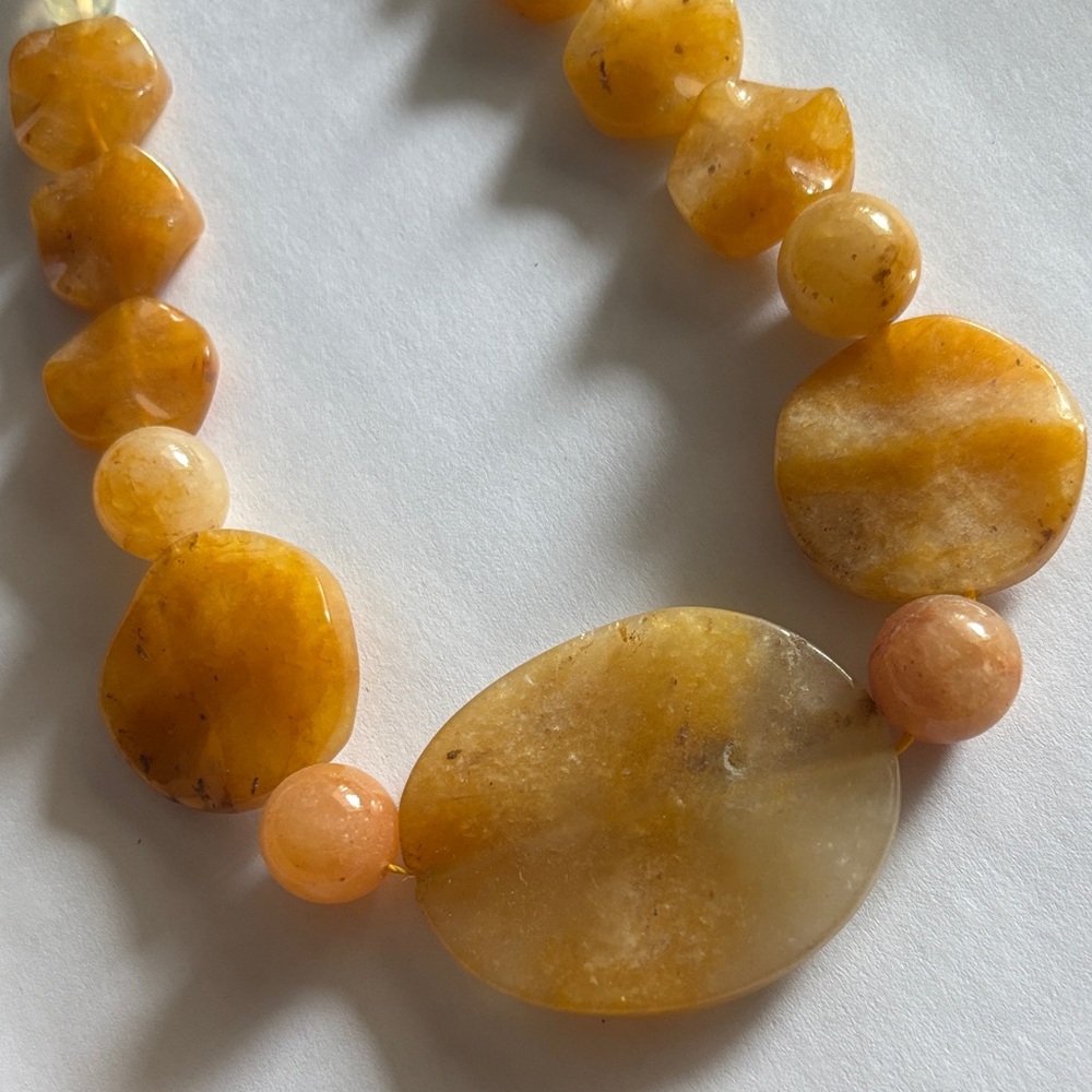 Stunning Natural Agate Beaded Statement Necklace - image 3